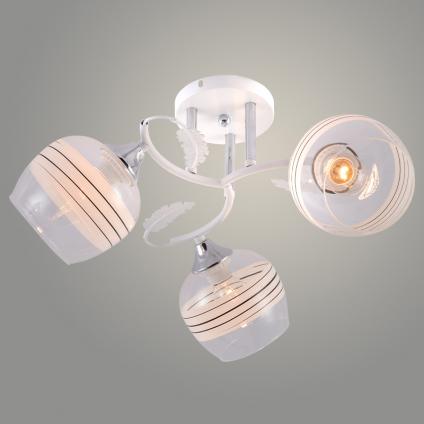 Люстра XA1639B/3 WH+CR белый/хром 3х60W E27 d500 h250, HN25